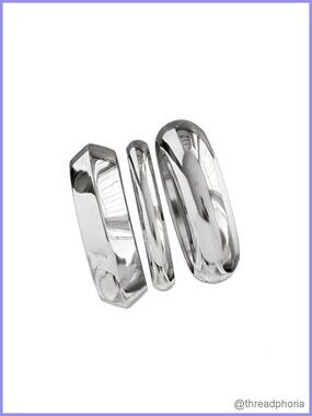 Chunky Bangle Bracelet Set for Women Wide Cuff Stackable 18K Gold Plated